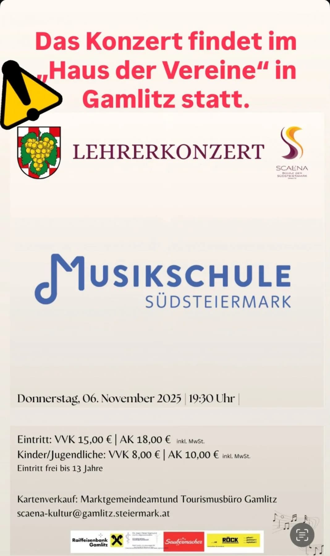 Lehrerkonzert Musikschule Südsteiermark - Bild 1