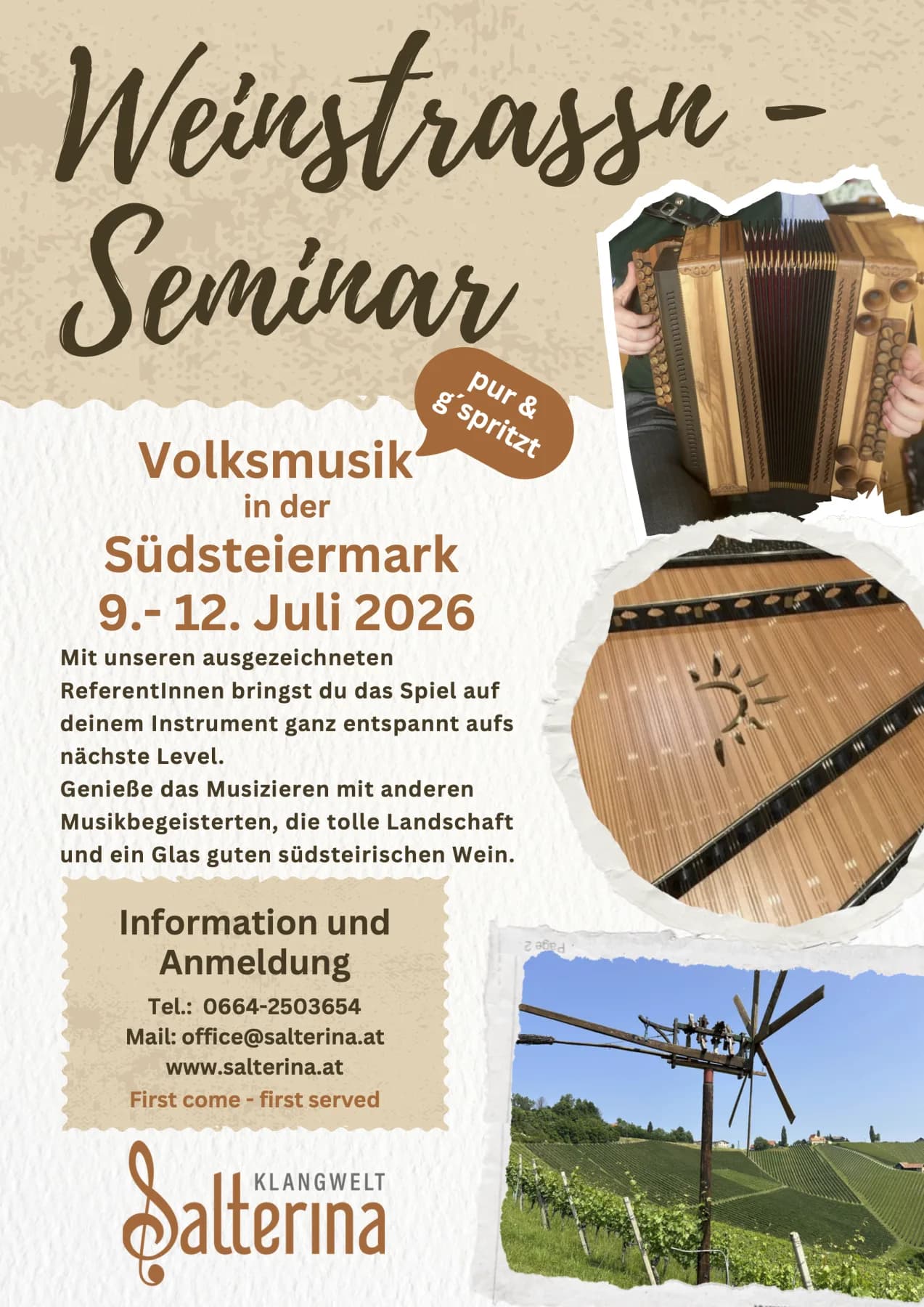 Weinstrassn Seminar – Volksmusik "pur & g’spritzt" - Bild 1